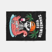 Skeleton Flamingo Zomer Vibes Halloween Boys Fleece Deken (Voorkant (Horizontaal))