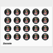 Skeleton Flamingo Zomer Vibes Halloween Boys Ronde Sticker (Vel)