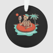 Skeleton Floating with a Cocktail on a Ornament (voorkant)
