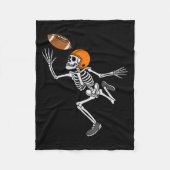 Skeleton Football Halloween Costume Mens Boys Teen Fleece Deken (Voorkant)