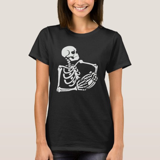 Skeleton Football Player Lazy Halloween Costume Sk T-shirt (Voorkant)