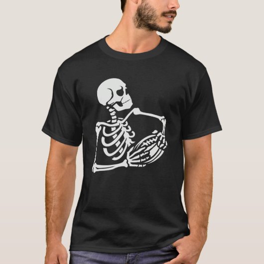 Skeleton Football Player Lazy Halloween Costume Sk T-shirt (Voorkant)