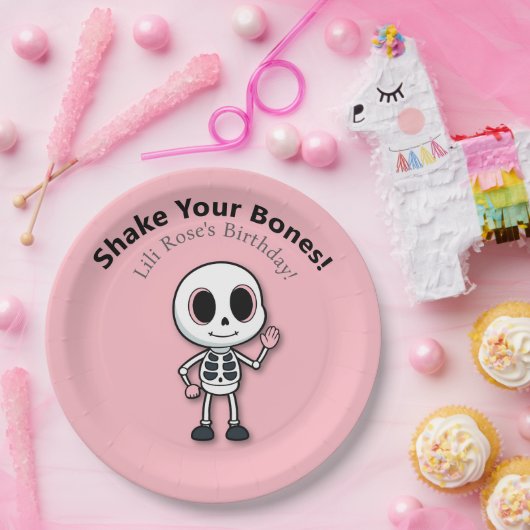 Skeleton Fun | Halloween verjaardagsfeest Papieren Bordje (Feest)
