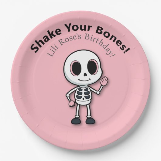 Skeleton Fun | Halloween verjaardagsfeest Papieren Bordje (Voorkant)