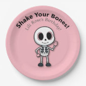 Skeleton Fun | Verjaardagsfeestje met Halloween Papieren Bordje (Voorkant)