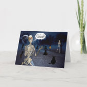 Skeleton Funny Joke Trick or treat Halloween Kaart (Voorkant)