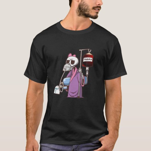 Skeleton Funny Skeleton Money Coffee T-shirt (Voorkant)