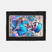 Skeleton Funny Tarot Kaart Night Shift Squad Hallo Fleece Deken (Voorkant (Horizontaal))