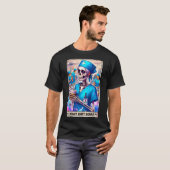 Skeleton Funny Tarot Kaart Night Shift Squad Hallo T-shirt (Voorkant volledig)