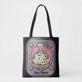 Skeleton Gambler Poker canvas tas