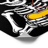 Skeleton Gamer Funny Halloween Gaming Controller S Poster (Hoek)