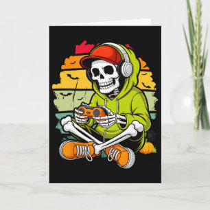 Skeleton Gamer Lui Halloween Kostuum Cool Video-g Kaart