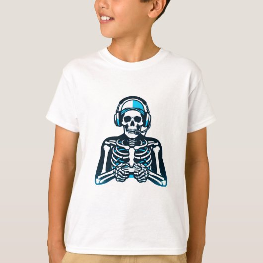 Skeleton Gamer Skull – Gaming Headset Controller D T-shirt (Voorkant)