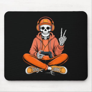Skeleton Gamer Videospel Halloween Jongens Mannen Muismat