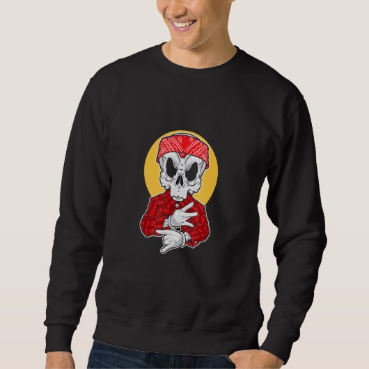 Skeleton Gangsta met Bandana Trui (Voorkant)