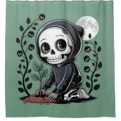Skeleton Gardener Douchegordijn (Voorkant)