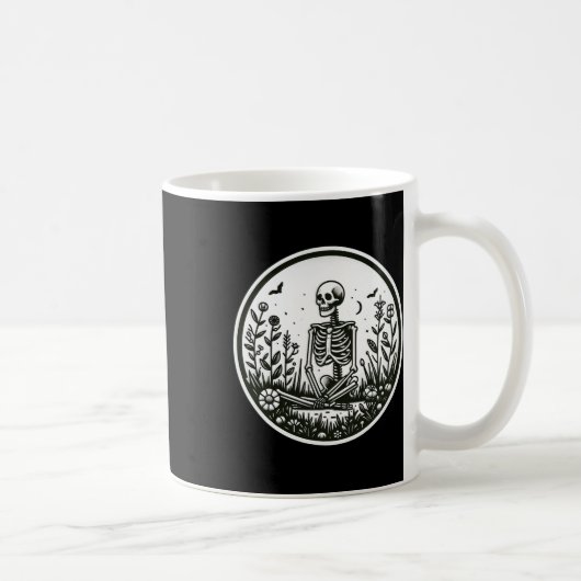 Skeleton Gardener Planten Halloween Gardening 1 Koffiemok (Rechts)
