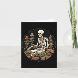Skeleton Gardener Planten Halloween Tuinieren Kaart
