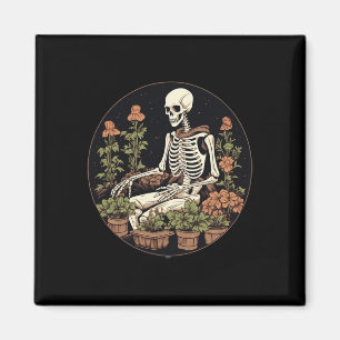 Skeleton Gardener Planten Halloween Tuinieren Magneet