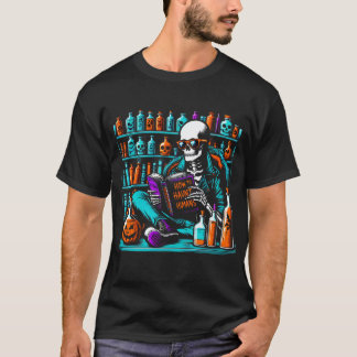 Skeleton gelezen boek, Halloween Haunting T-shirt
