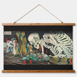 Skeleton gemanipuleerd door Witch, Kuniyoshi Hangend Wandkleed