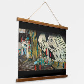 Skeleton gemanipuleerd door Witch, Kuniyoshi Hangend Wandkleed (Gebogen)