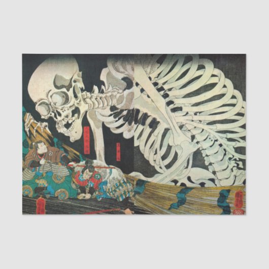 Skeleton gemanipuleerd door Witch, Kuniyoshi Tissuepapier (Voorkant)