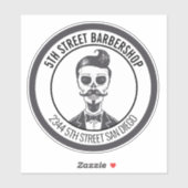 Skeleton Gentleman Barber Logo Cross Branding Sticker (Vel)