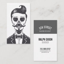 Skeleton Gentleman Barber Visitekaartje