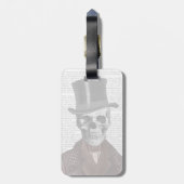 Skeleton Gentleman en Top hat Bagagelabel (Achterkant verticaal)