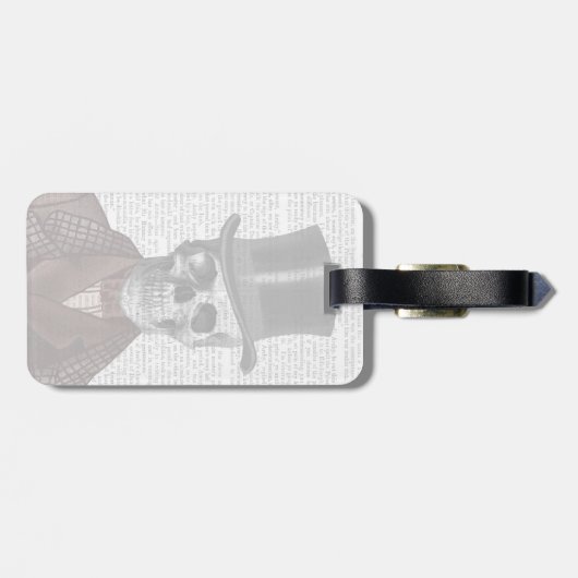 Skeleton Gentleman en Top hat Bagagelabel (Achterkant horizontaal)