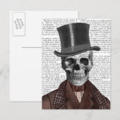Skeleton Gentleman en Top hat Briefkaart (Voorkant / Achterkant)