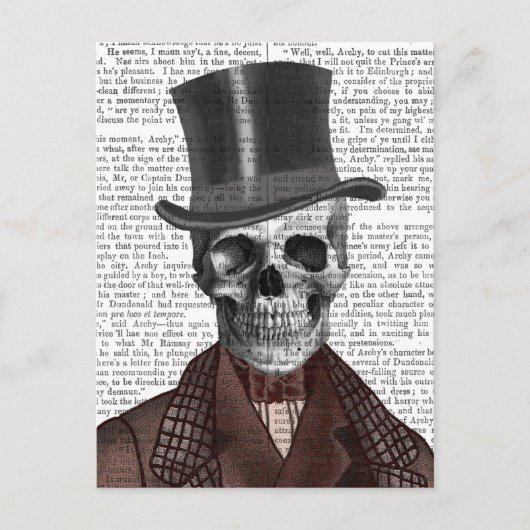 Skeleton Gentleman en Top hat Briefkaart (Voorkant)
