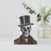 Skeleton Gentleman en Top hat Briefkaart (Staand voorkant)
