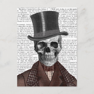 Skeleton Gentleman en Top hat Briefkaart