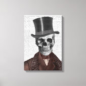 Skeleton Gentleman en Top hat Canvas Afdruk (Voorkant)