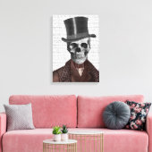 Skeleton Gentleman en Top hat Canvas Afdruk (Insitu (Woonkamer))