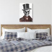 Skeleton Gentleman en Top hat Canvas Afdruk (Insitu (Slaapkamer))