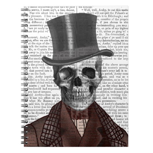 Skeleton Gentleman en Top hat Notitieboek (Voorkant)