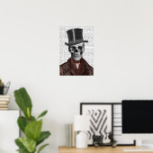 Skeleton Gentleman en Top hat Poster (Thuiskantoor)