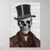 Skeleton Gentleman en Top hat Poster (Voorkant)
