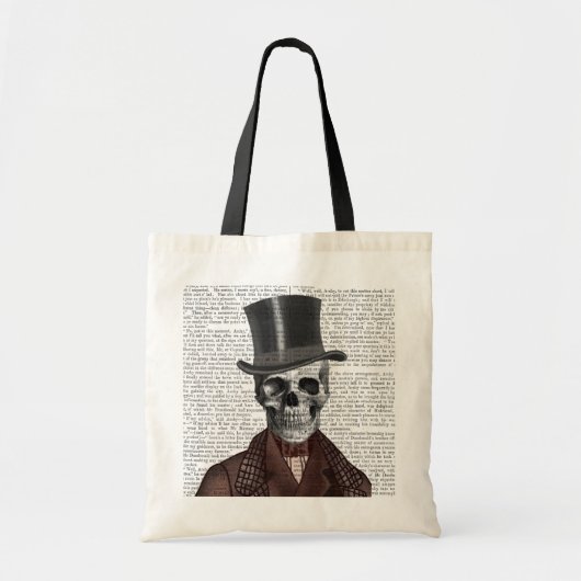 Skeleton Gentleman en Top hat Tote Bag (Voorkant)
