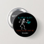 Skeleton Gepersonaliseerde Halloween Food Allergy  Ronde Button 5,7 Cm (Voorkant /achterkant)