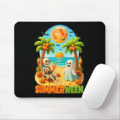 Skeleton Ghost Beach Palm Halloween Su Muismat (Met muis)