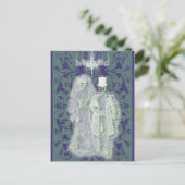 Skeleton Ghost Bride & Groom Briefkaart (Staand voorkant)