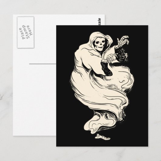 Skeleton Ghost Briefkaart (Voorkant / Achterkant)