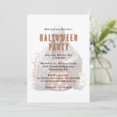 Skeleton Ghost Jack-O-Lantern Halloween Party Kaart (Staand voorkant)