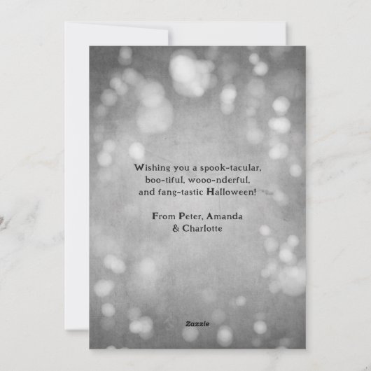 Skeleton Ghost Jack OHappy Halloween Feestdagenkaart (Achterkant)