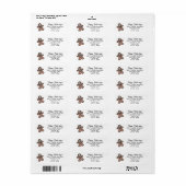 Skeleton Gingerbread Man Vakantie Retouradres Etiket (Full Sheet)