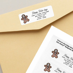 Skeleton Gingerbread Man Vakantie Retouradres Etiket